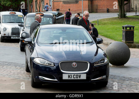 Jaguar XF 3.0 V6 diesel, Coventry City Council`s official car at Coventry University graduation day, UK Stock Photo